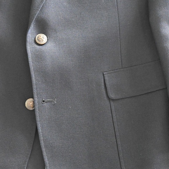 Vtg Austin Reed‎ 42L Navy Blue Hopsack USA Made Mens Blazer Sport Coat Jacket - Picture 15 of 16